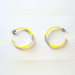Yellow and Gold Vintage Hoop Earrings